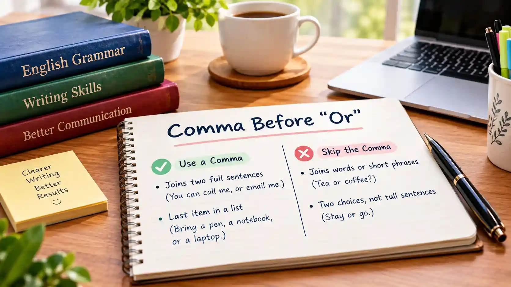 comma before or