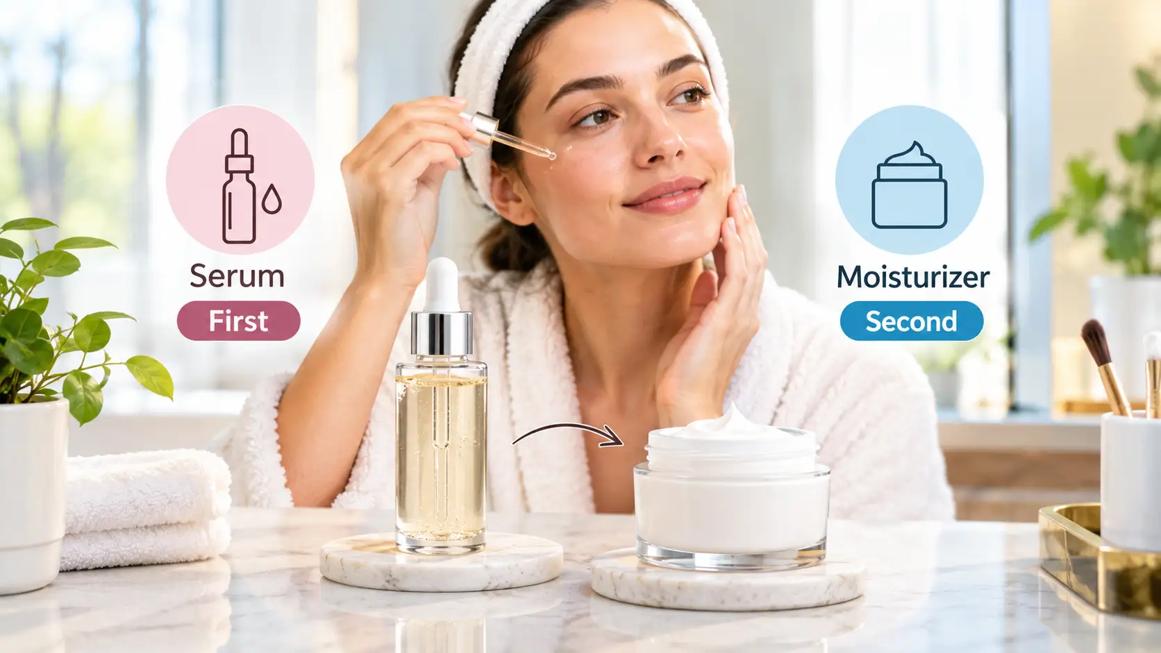 serum or moisturizer first